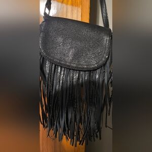 Black Fringe Crossbody Bag by Aldo